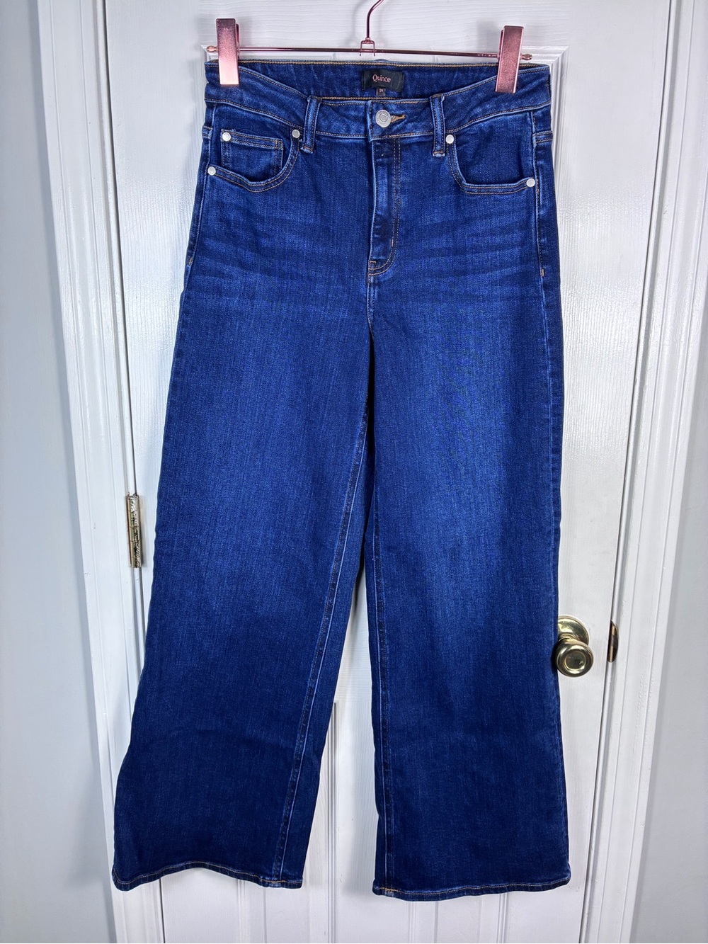 Quince Bella Stretch Wide Leg Jeans Midnight Blue Size 29